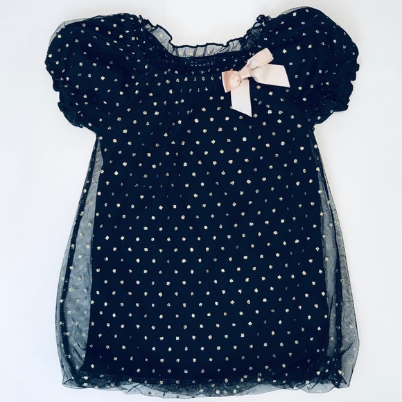 George Other - black w/ gold polka dot blouse size 4/5